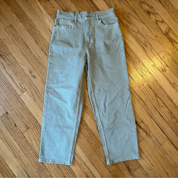 NWT Everlane Way High Straight Leg High Rise Jeans Green Size 30 - Picture 2 of 12